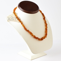 Amber necklace chips cognac beads